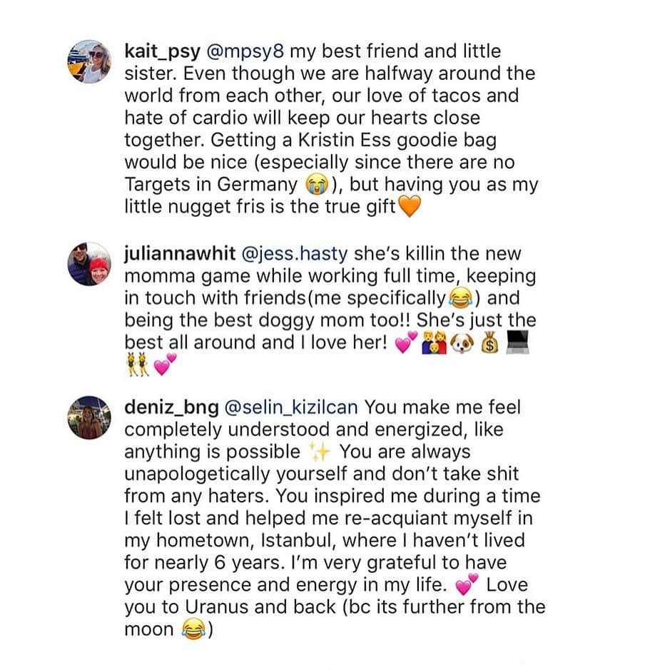 Kristin Essさんのインスタグラム写真 - (Kristin EssInstagram)「Ten years later I finally got through all of the entries from our latest giveaway (there were so many good ones and it was really hard to choose!) Slide through to see some of my fave comments + all 30 winners. BONUS: I had more than 30 favorites so I’ll be sliding into a few of your DMs to send you a little something as well. Congrats to our winners + their friends 👫👭👬 and thank you guys for all the sweet comments about each other 💕@am_barks @victoriaalex28 @slmerlak93 @carlyn330 @jillianlaura @fletchersssss @milakatkulba @ldewar92 @chroniclesofamama @kb_dizzyfeet @echen.jpg @pkpope03 @kait_psy @juliannawhit @deniz_bng @addieleigh1 @themidwestskinchick @cynthiagrluna @audreykwunder @mandapannnda @laviedefaye @ginamjulian @sheldynschindler @devon.eileen @meekamaleney @hangolds @annaleighmcnamee @okay.now.laney @mooonbeam @katlyn_bach」6月26日 9時37分 - kristin_ess