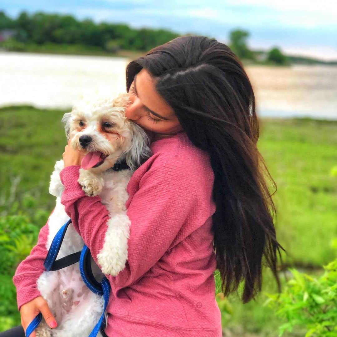 マリッサ・キャステリのインスタグラム：「Puppy love ❤️ . . . . . .#shichonsofinstagram #sunsets #rhodeisland #summer」
