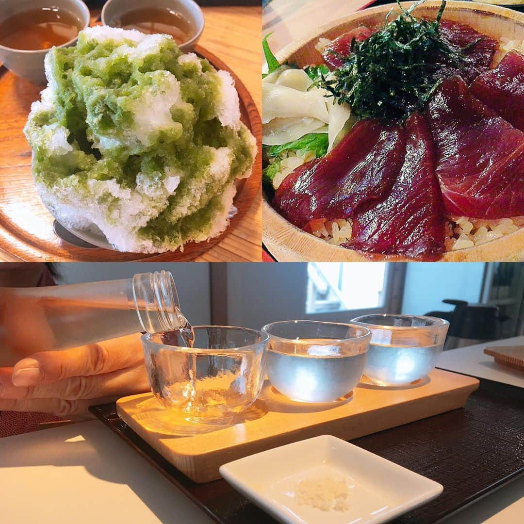 上山真未さんのインスタグラム写真 - (上山真未Instagram)「お伊勢さんグルメも満喫しました🍴💓 ＊ ＊ #豚捨 のコロッケ ♪ #手こね寿司 ♪ #赤福氷 ♪ 三重の #地酒 ♪ ＊ ＊ ✏️ #上山真未」6月26日 20時24分 - ueyama_mami