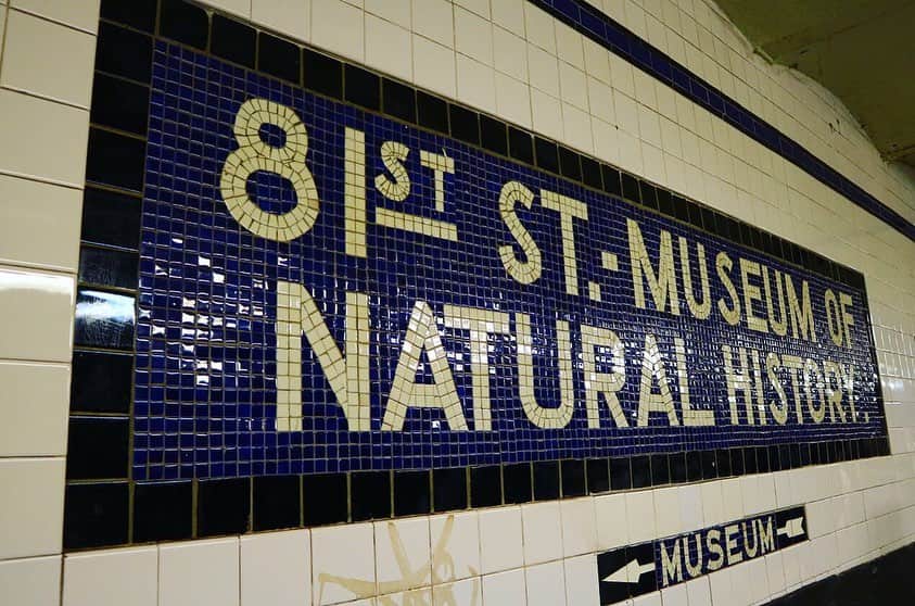 のインスタグラム：「ニューヨーク🗽の街を訪れるなら地下鉄Ⓜ️を上手に利用するととっても便利！ 地下鉄から直ぐのアメリカ自然史博物館は、駅のサインに沿って進めば直ぐ到着〜 このアメリカ自然史博物館は、恐竜🦕🦖コレクションでも超有名。 🎬ハリウッド映画の舞台にもなってます。 是非一度行ってみてくださいね🤠 . #us #usa #america #nyc #museum #studyabroad #subway #metro #station #natural #history #dinosaur #movie #hollywood #travel #アメリカ #留学 #自然史博物館 #恐竜 #映画 #地下鉄 #駅 #観光 #海外生活 #勉強 #自由研究 #dc」