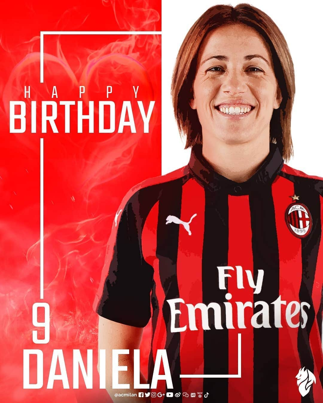 ACミランさんのインスタグラム写真 - (ACミランInstagram)「🇮🇹 Let's all wish a happy birthday to Daniela Sabatino who turns 34 today 🔴⚫ 🇮🇹 Oggi l’attaccante rossonera @daniela.sabatino9 compie 3⃣4⃣ anni: tanti auguri! 🔴⚫」6月26日 18時35分 - acmilan