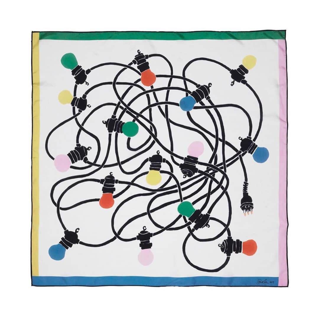 マッツノーガードさんのインスタグラム写真 - (マッツノーガードInstagram)「The amazing silk scarfs made by @roseeken for her exhibition ‘Pogo’ in our store at Strøget❤️ Available in from Friday June 28th - only 10 of each!」6月26日 18時54分 - madsnorgaard