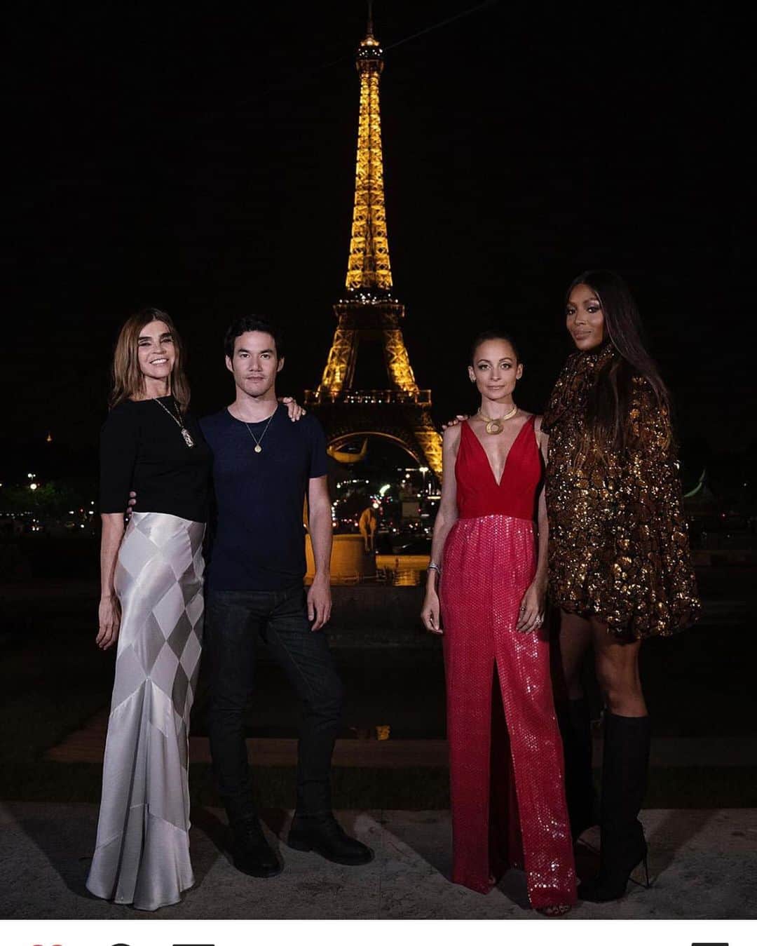 カリーヌ・ロワトフェルドのインスタグラム：「Let start! »The jury » #makingthecut @amazonprimevideo @naomi @nicolerichie @josephaltuzarra @heidiklum」
