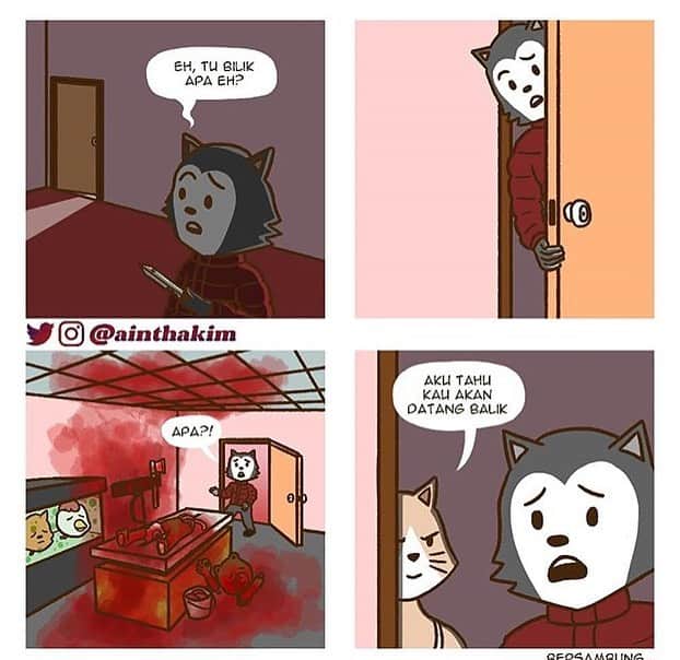 Koleksi Komik Malaysiaさんのインスタグラム写真 - (Koleksi Komik MalaysiaInstagram)「#Repost @ainthakim with @get_repost ・・・ Part 3 SWIPE FOR ENGLISH VERSION ⏪ - Oof, Uno 🔃 reverse card. Apa yang akan terjadi kepada sang serigala lepas ni? Nantikan di episod yang akan datang! - - Tags: #gengkomik #komikmalaysia #komikpendek #komikkomikmalaysia #ainthakim #KomikBerMuthuTinggi #komikindonesia #darkhumor #darkjoke」6月26日 20時59分 - tokkmungg_exclusive