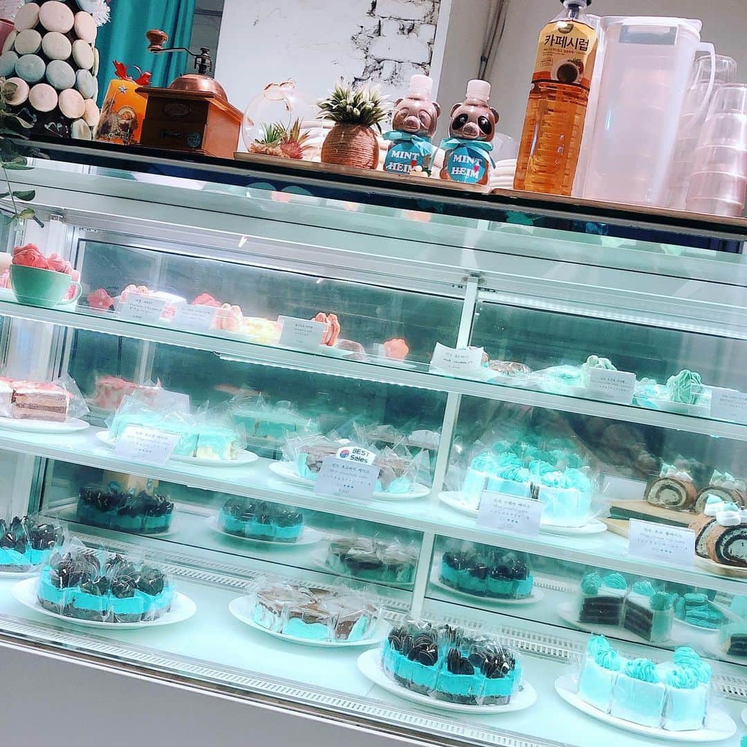 高橋花林さんのインスタグラム写真 - (高橋花林Instagram)「【 #弘大 】 #MINTHEIM ミントのケーキやドリンクが楽しめるお店。  私はチョコミントケーキを注文。ちょーうチョコミント！チョコミント好きにはたまらない。  場所は少しわかりづらかったけど、中に入ったら明るくて綺麗な店内でした。 内装もすごく映えですよ。 1人1品必ず注文しなきゃダメです🙅‍♀️ .  #韓国旅行 #韓国女子旅 #韓国カフェ （インスタグラマーっぽい投稿をしてみる）」6月26日 22時42分 - karingaoqiao
