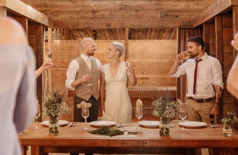 ソフィー・シュミットのインスタグラム：「Check out this lovely feature on my New Zealand wedding this past December. Hands down the best day of my life. Everyday with @nickylekiwi is simply incredible.  Thank you @weddingbellsmag for sharing our special day! 🥰 ・・・ Canadian women’s soccer star @sophieschmidt13 her husband Nicholas Kyle had the most romantic #rustic #wedding in #NewZealand...here’s an exclusive look inside her day ❤️ See her #realwedding online now 🔗 in bio! @weddingbellsmag . 📸 @emmabrittendenweddings . . . . #weddingideas #canadiansoccer #sophieschmidt #weddingplanning #weddingdress #bridalstyle #weddinginspo #weddingbellsmag #CanWNT」