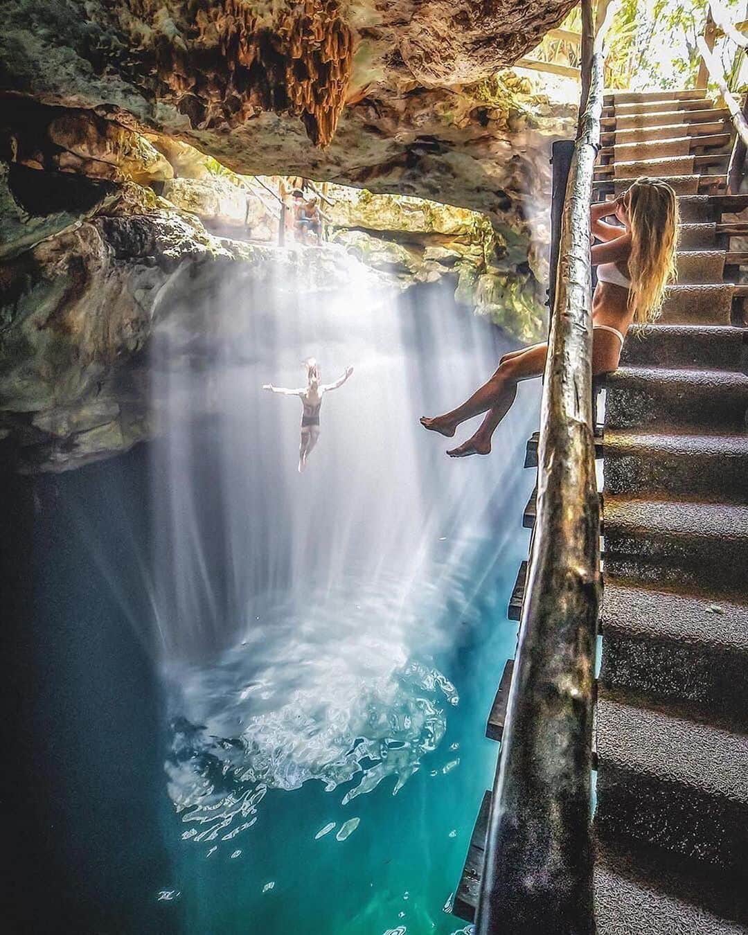 PicLab™ Sayingsさんのインスタグラム写真 - (PicLab™ SayingsInstagram)「The Yucatán Penninsula in Mexico is dotted with thousands of cenotes. Once revered by the ancient Mayans as scared wells, cenotes are now popular attractions for adventurers and tourists from all over the world.  There are over 6000 different cenotes in the Yucatán Penninsula in Mexico alone. ( 📸: @davidmrule )」6月27日 0時16分 - paradise