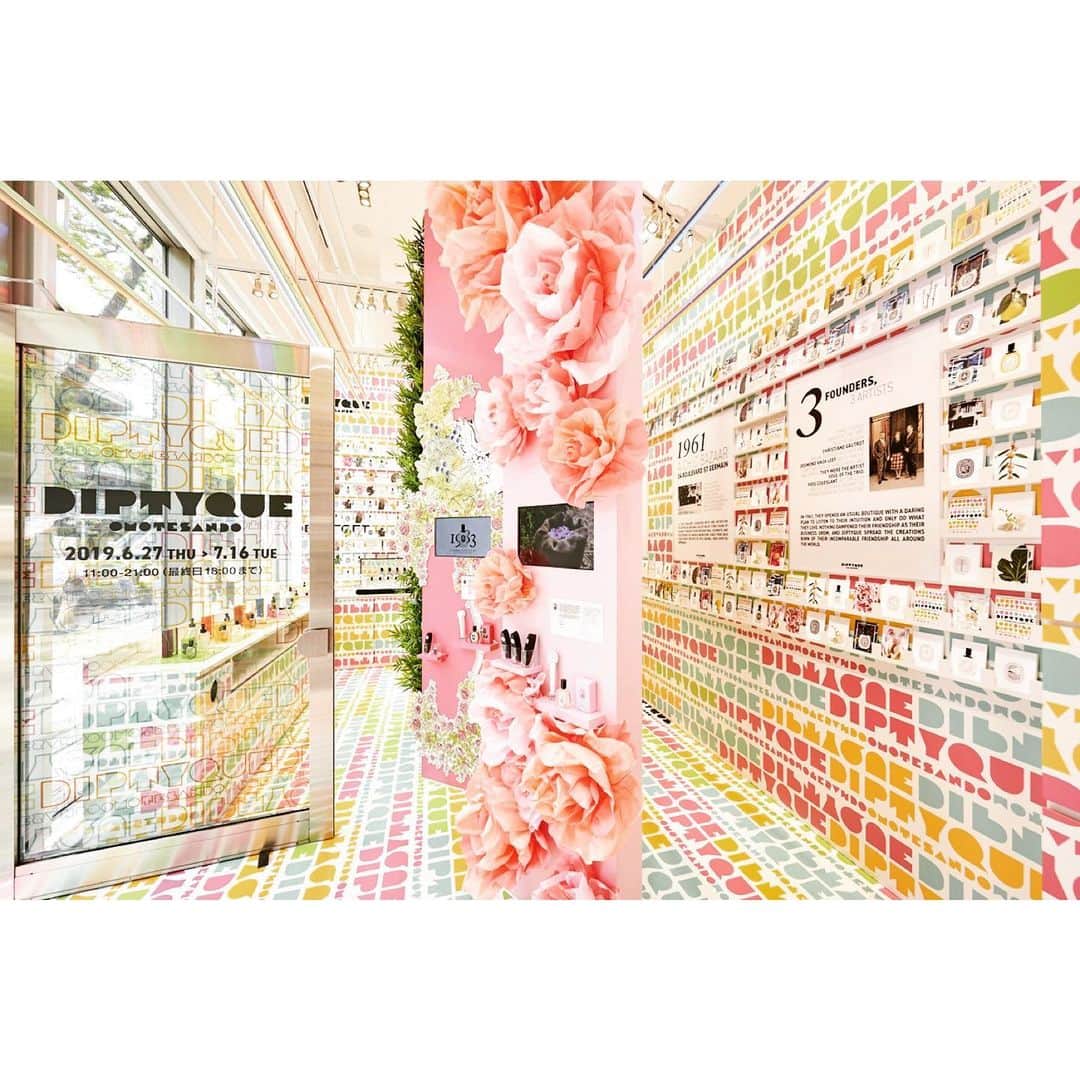 HiRAO INCのインスタグラム：「. DIPTYQUE FREGRANCE  POP UP STORE  メゾンを象徴する5つのフレグランスにさまざまな色を組み合わせた新たな限定コレクション「Raw Materials in Colors（色彩豊かな原料）」が発売されました。  5種類のフレグランスの原料やインスピレーション源など、旅の記憶が刻み込まれている香りを、五感を通じて体感することができます。  表参道ヒルズ 西館1F 7月16日まで💕 #diptyque」