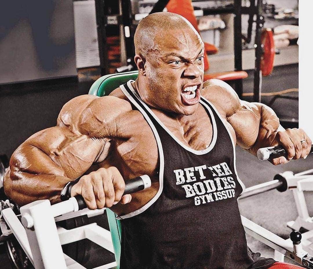 Phil Heathのインスタグラム：「Time to remind these weights who their Daddy is! #PhilHeath #7xMrOlympia #ChestDay #PhitApp #GiftedAthletics #DreamKiller #HeroVillain #PHL #Retribution」