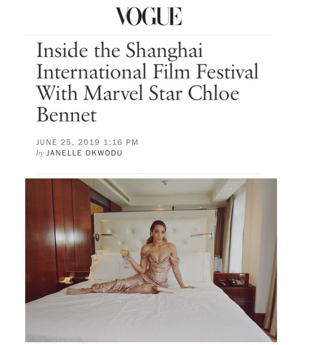 クロエ・ベネットのインスタグラム：「Thank you @vogue 🎀 Take a peek at my behind the scenes diary from my ohhh sooo glamorous day in Shanghai! @abominablemovie #linkinbio」