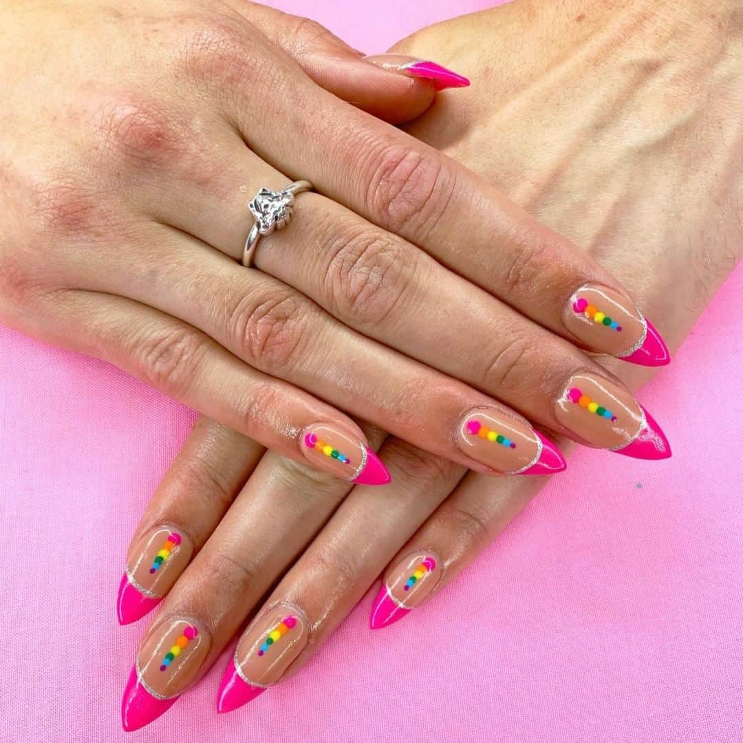 OPIさんのインスタグラム写真 - (OPIInstagram)「Can you believe June is almost over? We’ve loved partnering with @cutenailstudio this past month celebrating Pride and the LGBTQIA+ community! Tune in today for their final takeover where they will be recreating this gorgeous #PrideNailArt design by their talented artist @nicolenailedme using #VIPinkPasses from our new #OPINeon Collection. ⁠ ⁠ Don’t forget to book a salon appointment with @cutenailsalon next time you’re passing through Austin, TX!⁠」6月27日 3時01分 - opi