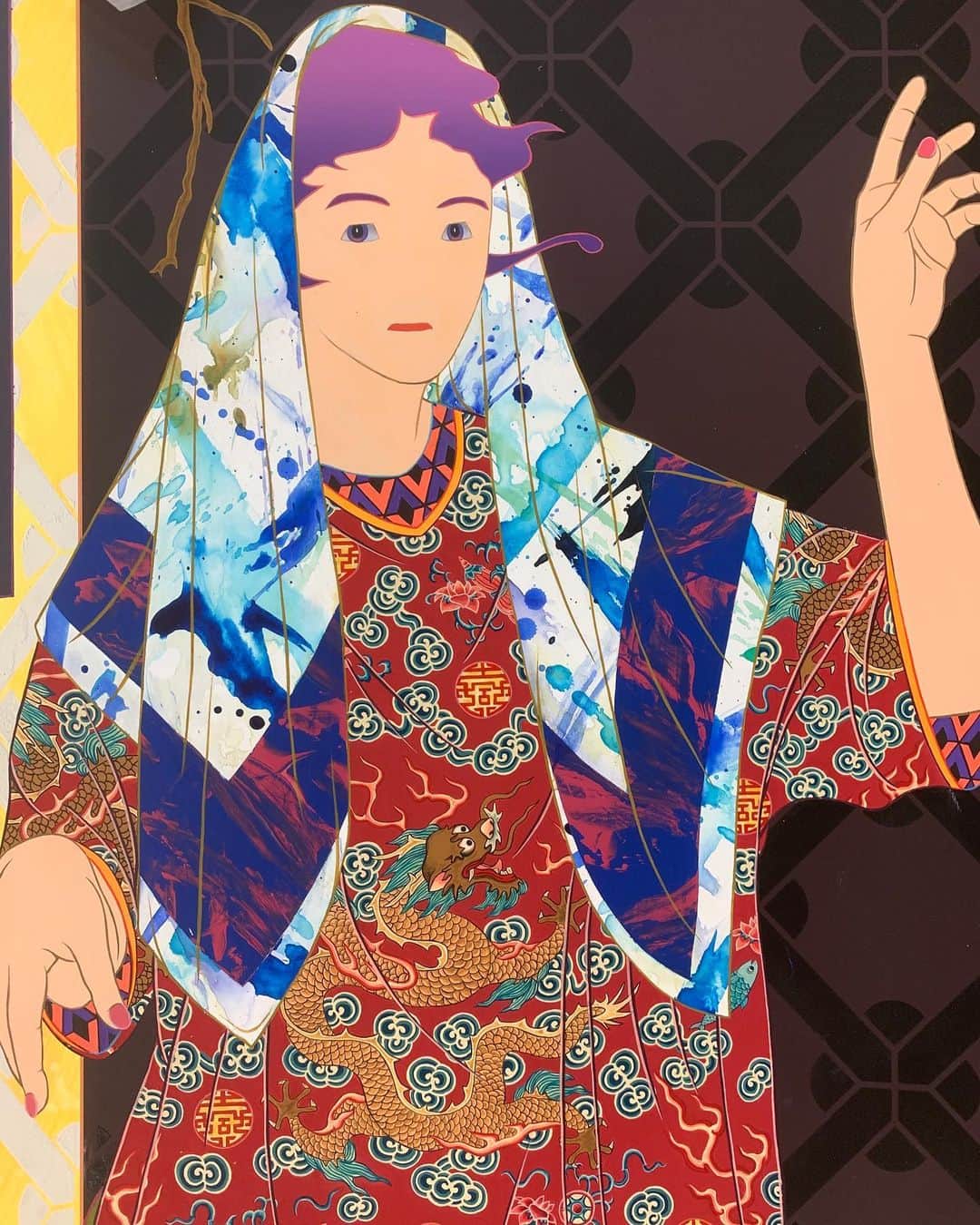 松山智一のインスタグラム：「🐉 💃」