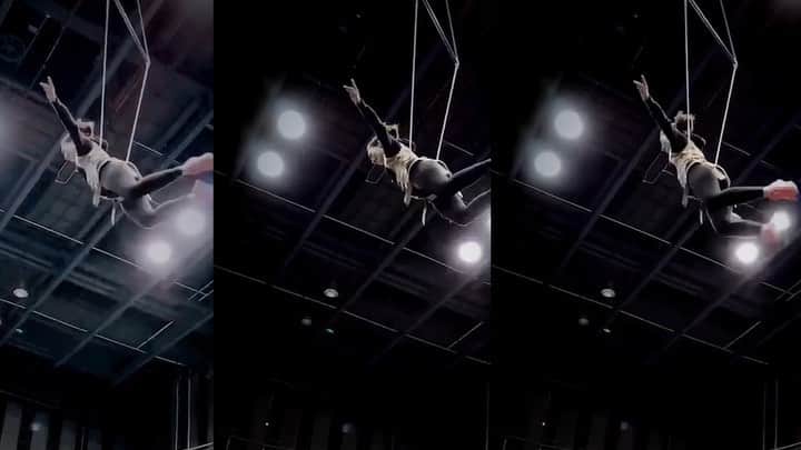 セリーナ・ジェイドのインスタグラム：「Life on a wire on set...」