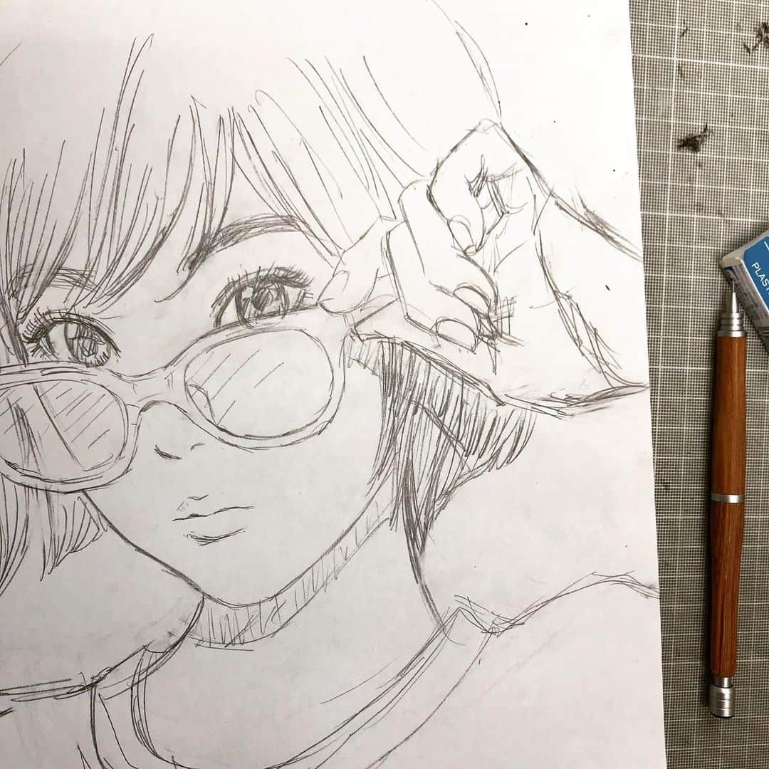 江口寿史さんのインスタグラム写真 - (江口寿史Instagram)「Jun.2019 drawing for practice #illustration #artwork #bandedessinee #comicart #メガネ女子」6月27日 12時32分 - eguchiworks