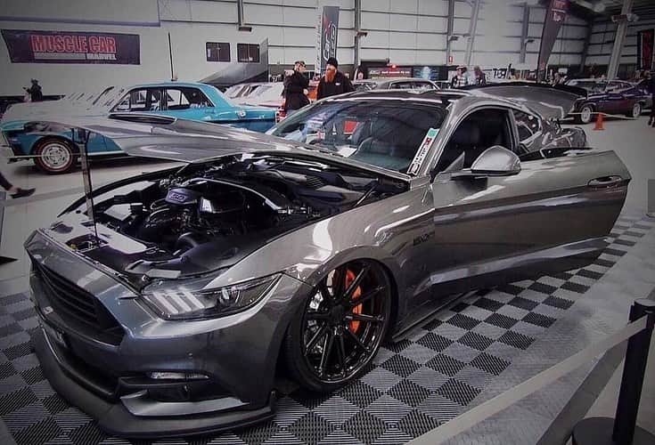CarsWithoutLimitsさんのインスタグラム写真 - (CarsWithoutLimitsInstagram)「Happy Birthday @gryhlk16 🥳🐺Make sure you guys wish her a great birthday! Check out her Mustang as well.  Procharged Pony with Air Ride, custom interior and custom boot install. GT350 Brakes painted in Lamborghini Orange!  #carswithoutlimits #ford #mustang #grey」6月27日 13時14分 - carswithoutlimits