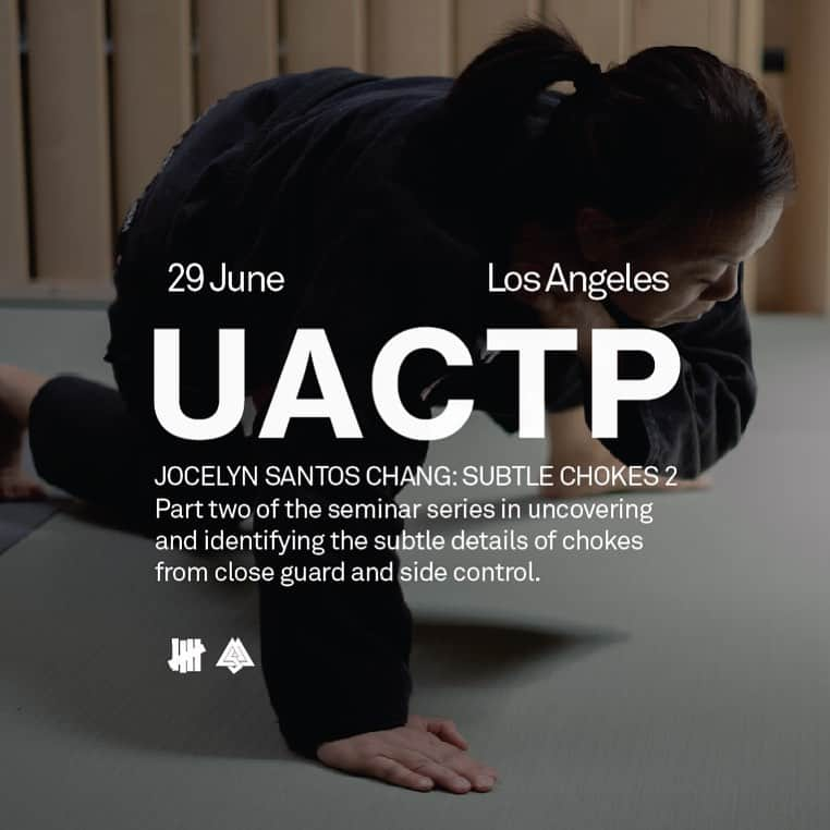 UNDFTDさんのインスタグラム写真 - (UNDFTDInstagram)「On Saturday 6/29 @undefeated_uactp and Jocelyn Santos Chang will continue with her series on the subtle art of the choke. . Jocelyn is one of the original 12 American women to receive a black belt in Brazilian Jiu Jitsu outside of Brazil. She has also recently been inducted into the Martial Arts Hall of Fame. . UACTP seminars are open to the community. All levels welcome. . Sign up via MINDBODY online by searching ‘UACTP’」6月27日 23時05分 - undefeatedinc