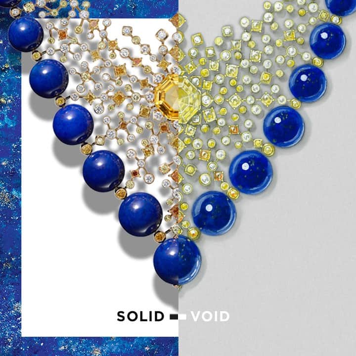 のインスタグラム：「In perfect balance. The fluidity of the structure around the central sapphire brings a feeling of floating and lightness to otherwise rigid materials. #HighJewelry #CartierHighJewelry #CartierMagnitude」