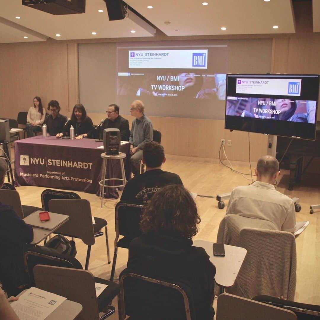 Broadcast Music, Inc.さんのインスタグラム写真 - (Broadcast Music, Inc.Instagram)「The NYU/BMI TV Scoring Workshop gave participants the opportunity to learn from top composers and industry veterans. #BMIFilmTV #NYU 🎞 🎶 @drrgirl」6月28日 0時08分 - bmi