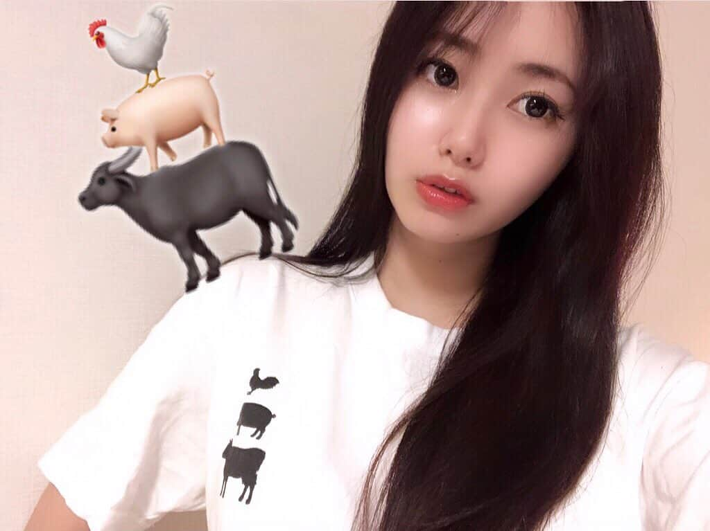 内藤理沙さんのインスタグラム写真 - (内藤理沙Instagram)「* * 肉専用Tシャツ❤ 肉好きにはたまらんっ🤢 作ってもらったよ🥰 * #肉好き #肉女子 #肉食女子」6月27日 18時20分 - risa_naito_official