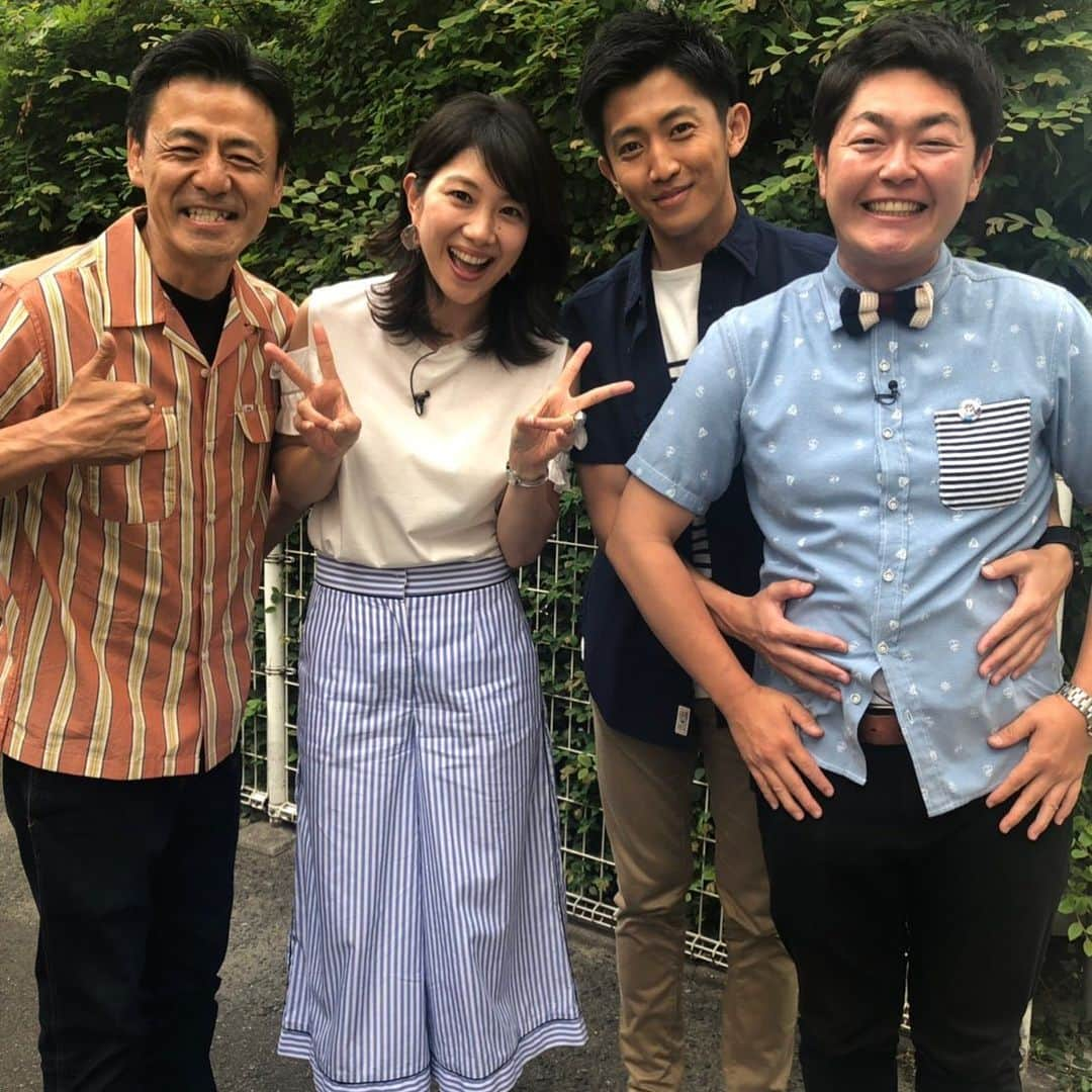 潮田玲子さんのインスタグラム写真 - (潮田玲子Instagram)「今日は4人でワイワイ😍🙌笑  #rkb #ぞっこん九州 #コンバット満さん #佐藤巧アナウンサー  #土居祥平さん #毎週水曜日 #19時〜」6月27日 18時40分 - reikoshiota_official