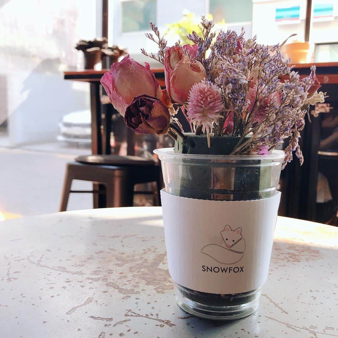 高橋花林のインスタグラム：「【 #弘大 】 #snowfoxkorea  ドライフラワーのお店。  近くのカフェにも、こんなに可愛いドライフラワーが飾ってあったよ。 日本に持って帰るのには色々申請が必要みたいで、今回は買えなかったけど、ちゃんと調べて今度買ってみたいですね。 . #韓国旅行 #韓国女子旅 #韓国カフェ #ドライフラワー」