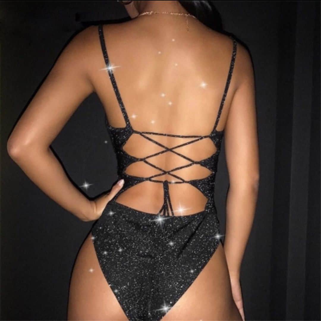 WantMyLookのインスタグラム：「Ready to shine 😜 in the Glitter Backless Bodysuit. Use code SUMMER for 30% off 💸」