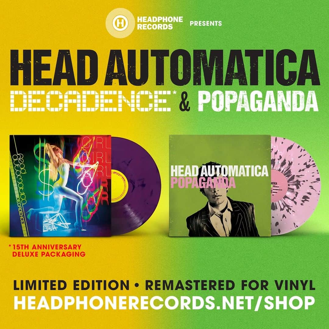 Alternative Pressさんのインスタグラム写真 - (Alternative PressInstagram)「CONTEST: Follow @headphonerecords and tag a friend for a chance to win these limited reissues of Head Automatica's 'Decadence' and 'Popaganda.' Both are to be released on limited edition, remastered vinyl and they could be yours!⁠ .⁠ .⁠ .⁠ #headphonerecords #headautomatica #decadence #popaganda #vinyl #vinyljunkie #vinylnerd #alternativepress #altpress」6月28日 9時00分 - altpress