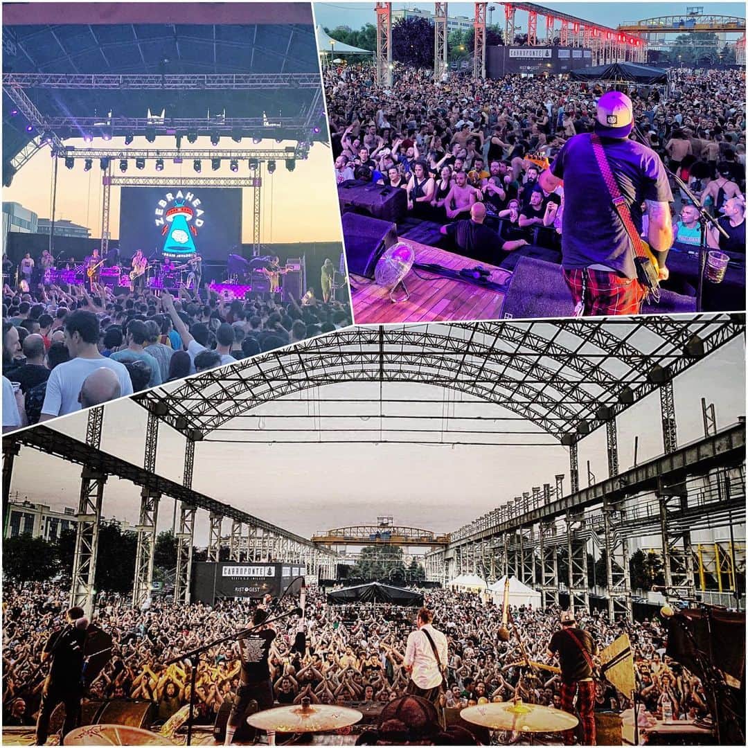 Zebraheadさんのインスタグラム写真 - (ZebraheadInstagram)「Milano you were awesome tonight!!! It was hot and so were you!! Grazie!!!/#zebrahead #braininvaders #carroponte #milano #italy」6月28日 9時36分 - zebraheadofficial