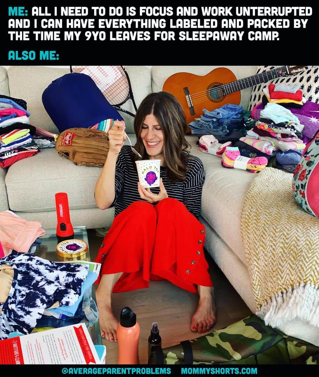 Average Parent Problemsさんのインスタグラム写真 - (Average Parent ProblemsInstagram)「I've never adult-ed harder than prepping and packing Mazzy for four weeks at sleep-away camp. SO MUCH PLANNING AND ORGANIZATION. Anyone else turn to snacking when they’ve got a big task to tackle? PRO TIP: frequent ice cream breaks make the process slower but a lot more enjoyable. @halotopcreamery makes #icecreamforadults because nobody deserves ice cream more than adults. And each pint is only 280-360 calories! #halotoppartner」6月28日 3時09分 - averageparentproblems