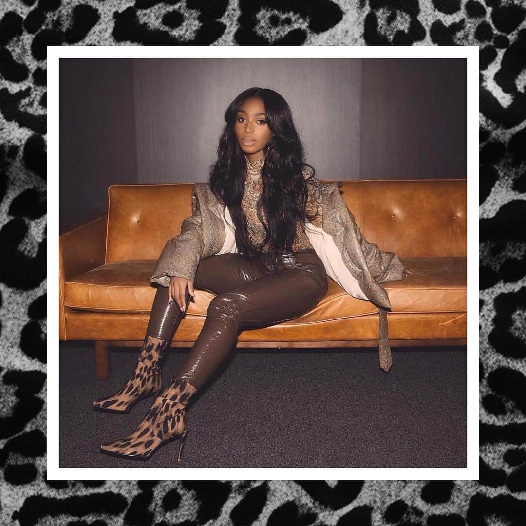 スチュアートワイツマンさんのインスタグラム写真 - (スチュアートワイツマンInstagram)「@Normani styles her SW cheetah-print #WREN booties with a statement turtleneck and second-skin vinyl leggings. #inourshows #SWWomen #SWStyle #StuartWeitzman | Styled by @stylememaeve」6月28日 9時58分 - stuartweitzman