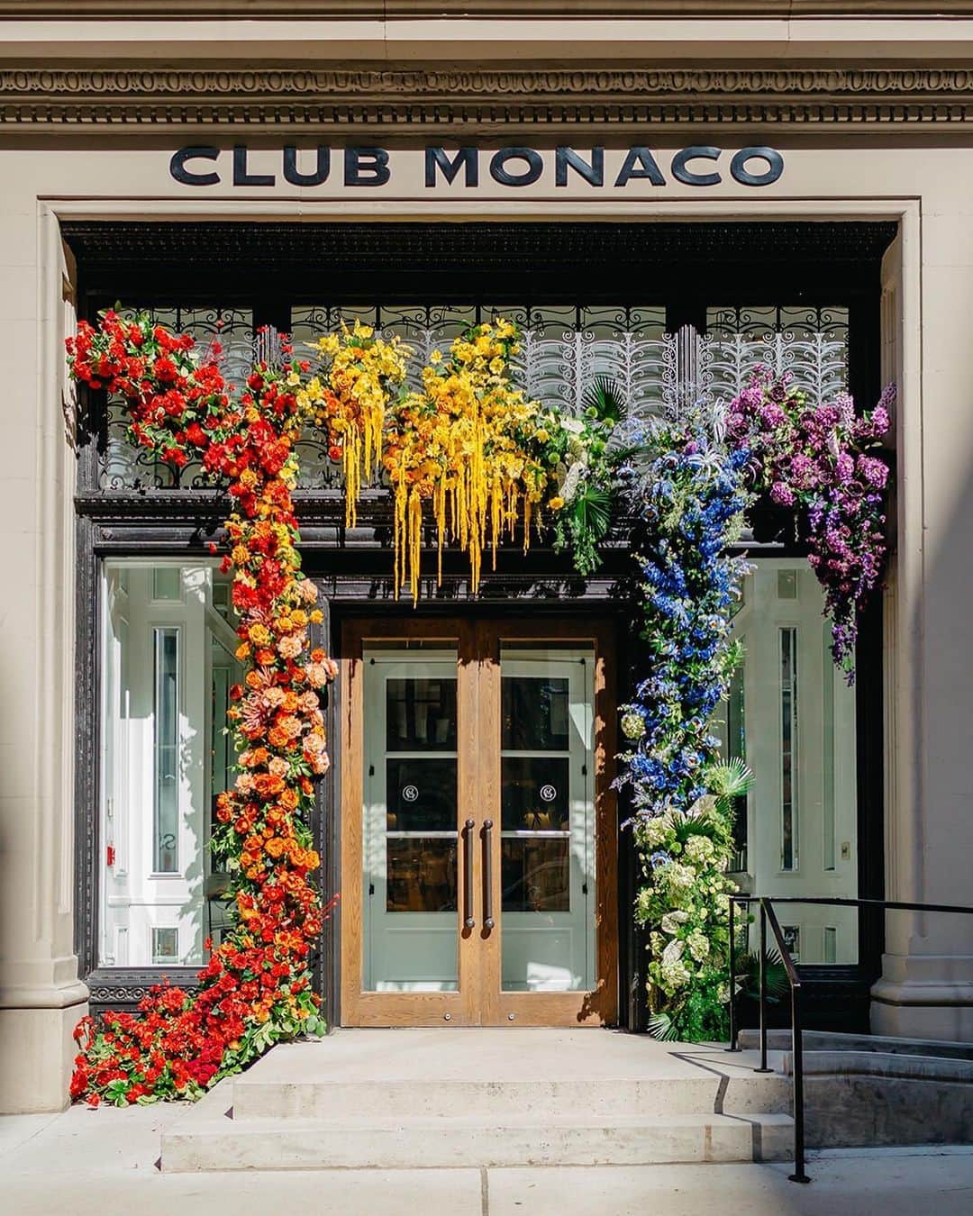 Club Monacoのインスタグラム：「Walk this way. Our Fifth Ave flagship dressed and ready for NYC Pride.  If you're in NY this weekend, stop by and purchase a #CMPride sweatshirt and perch out front to watch the #NYCPride march on Sunday.  50% of the purchase price of every Pride sweatshirt will be donated to the Stonewall Community Foundation, a group created in support and celebration of the LGBTQIA+ community.  stonewallfoundation.org ⠀⠀⠀⠀⠀⠀⠀⠀⠀ #CMPride #Pride #worldpridenyc  #stonewall50」
