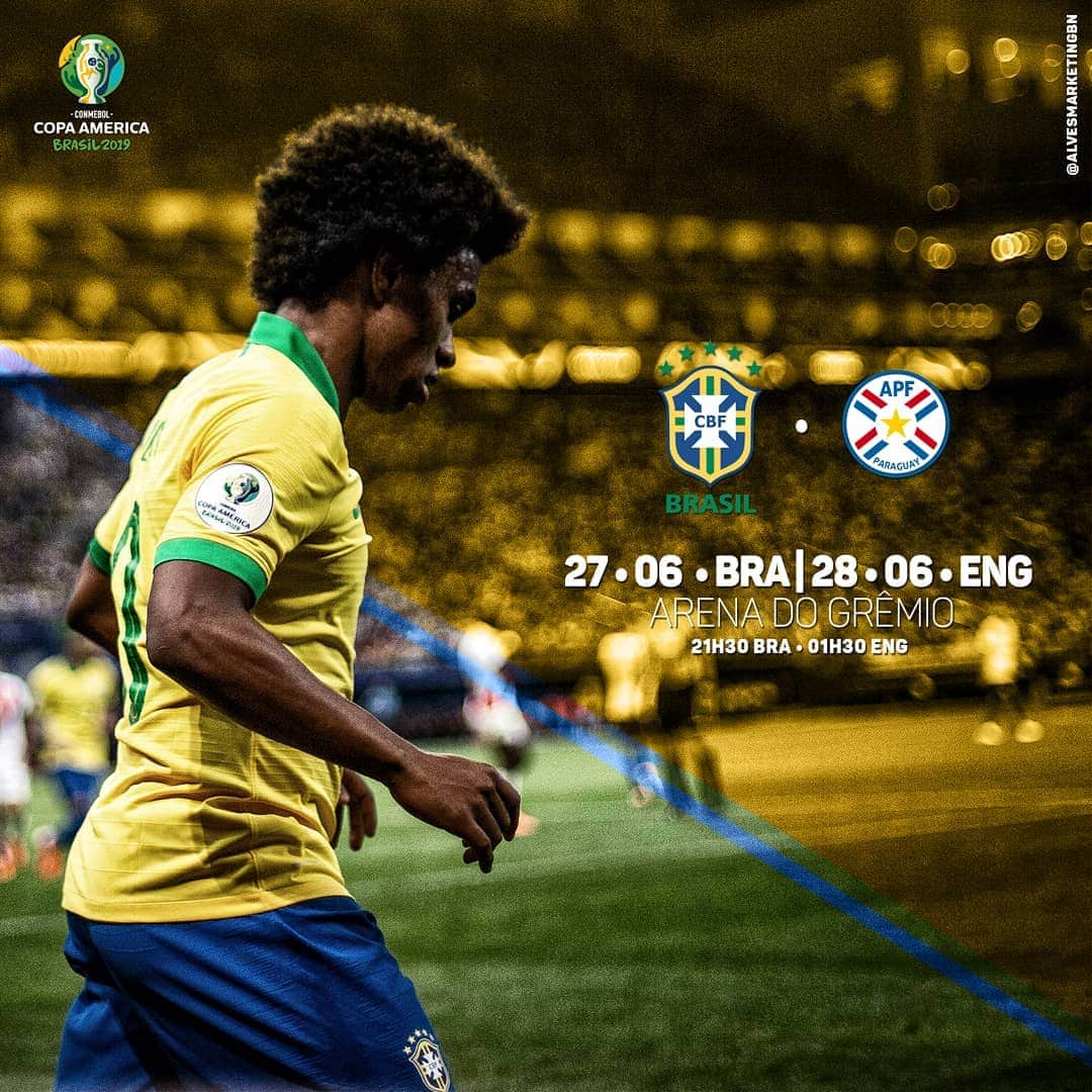ウィリアンさんのインスタグラム写真 - (ウィリアンInstagram)「Quarto passo, VAMOS BRASIL !!!⠀ ⠀ 🇧🇷 x 🇵🇾 ⠀ ⠀ Fourth step, LET’S GO BRAZIL !!! ⠀ ⠀ #BRAXPAR #quartasdefinal #selecaobrasileira #copaamerica #W10 #jogabola #teambrasileiro #vaibrasil」6月28日 6時08分 - willianborges88