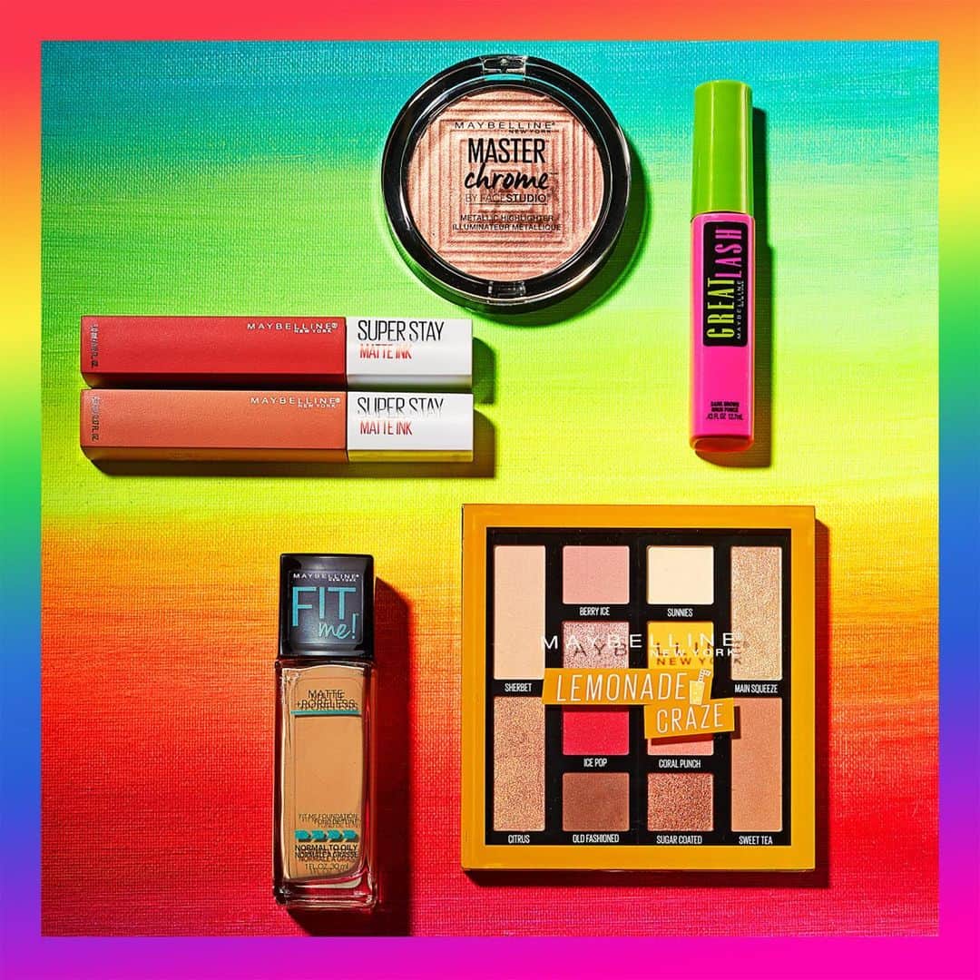 Maybelline New Yorkさんのインスタグラム写真 - (Maybelline New YorkInstagram)「🏳️‍🌈#GIVEAWAY CLOSED🏳️‍🌈 To celebrate #WORLDPRIDE this weekend, we want to give 1 lucky winner a chance to win these fan favorites: #superstaymatteink, #masterchrome highlighter, #greatlash, fit me foundation and the #lemonadecraze palette. Check out our YouTube channel for a tutorial using these products: YouTube.com/maybellinenewyork 🌈 #mnypride . Happy #Pride, babellines! - - HOW TO ENTER: 💜 Follow @maybelline (we’re checking 👀) and like this post . . ❤️Tell us what #PRIDE means to you and include #MaybellineSweepstakes . . . . . . 💙 Tag a friend in your comment . . . . . - - US ONLY. Official Sweepstakes Rules: No purchase necessary. You must be over 13 years, a legal US resident. Starts at 10:00AM EDT on 6/27/19 and ends 11:59PM PDT on 7/5/19. Odds of winning depend on the total number of entries received. Void where prohibited for complete rules: https://bit.ly/2FD3ILv.」6月28日 6時33分 - maybelline