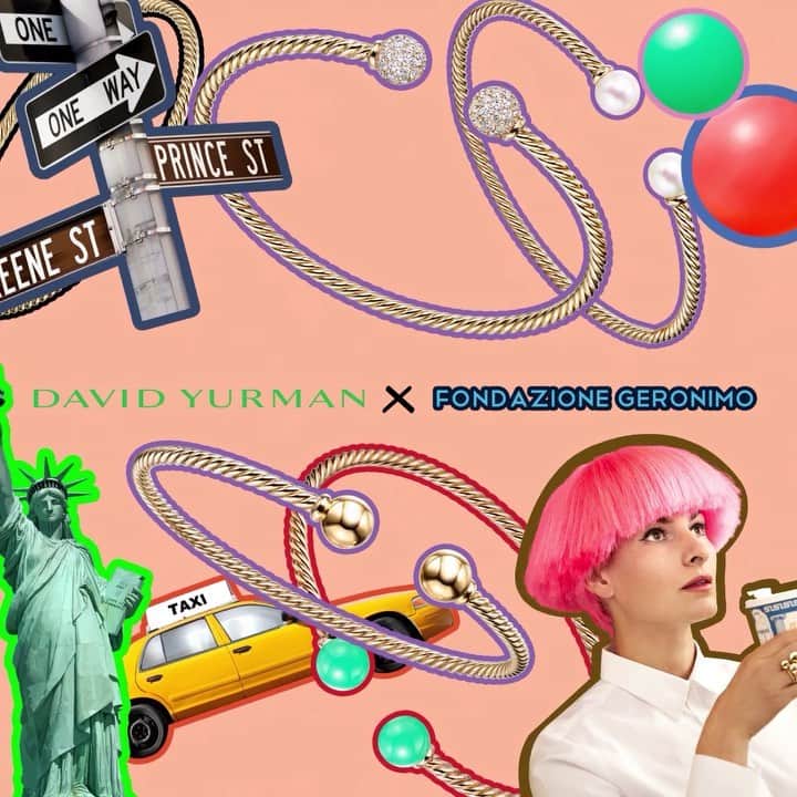 デビッドヤーマンのインスタグラム：「Summer in the city. Created in honor of our collaboration with @geronimo, our limited-edition posters have hit the streets of downtown NYC. Each playful design celebrates NYC monuments, our Solari Collection and exuberant color. If you spot one, share your photos with the hashtag #DavidYurman.」