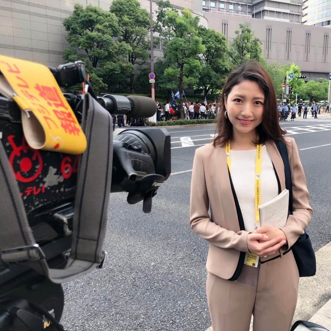 三田友梨佳さんのインスタグラム写真 - (三田友梨佳Instagram)「☆ このあと行われる日米首脳会談に向けて待機中。 大阪市内には警察による厳戒態勢が敷かれています。」6月28日 7時43分 - yurikamita_official