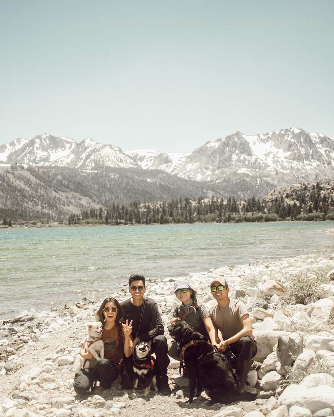 W E Y L I Eさんのインスタグラム写真 - (W E Y L I EInstagram)「My favorite adventure buddies ❤️ (missing Money for this trip- she stayed home with my parents) We originally planned a 3 day backpacking trip in Mammoth Lakes, but did not end up going because of the snow and road closure. Instead, we car camped and still had so much fun ❤️ I have major withdrawals after every camping trip, I immediately start planning the next one when I get home 😂 June Lake was so special and I’ll always hold on to these memories with my friends 🏔 Also, swipe to see Michi with the biggest smile on her face! 😝」6月28日 7時52分 - weylie