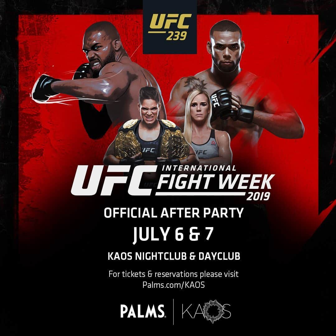 UFCさんのインスタグラム写真 - (UFCInstagram)「Join us for the official #UFC239 @KaosVegas parties!」6月28日 8時02分 - ufc