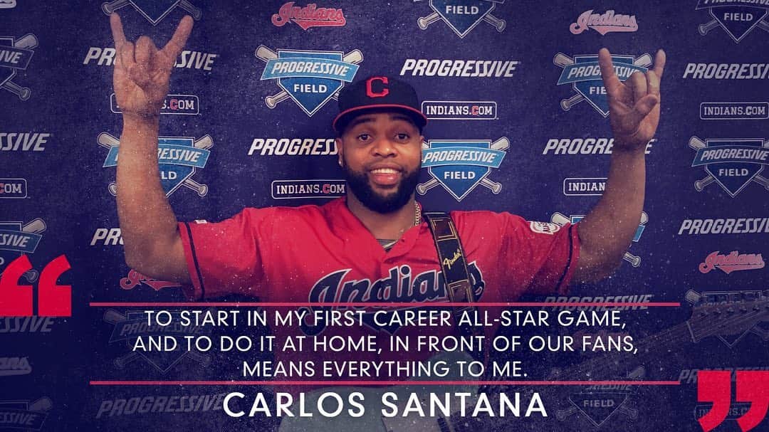 クリーブランド・インディアンスさんのインスタグラム写真 - (クリーブランド・インディアンスInstagram)「HOMETOWN HERO!  Carlos Santana will start at first base for the American League in the 2019 All-Star Game!  Congrats, ‘Los!」6月28日 8時18分 - cleguardians