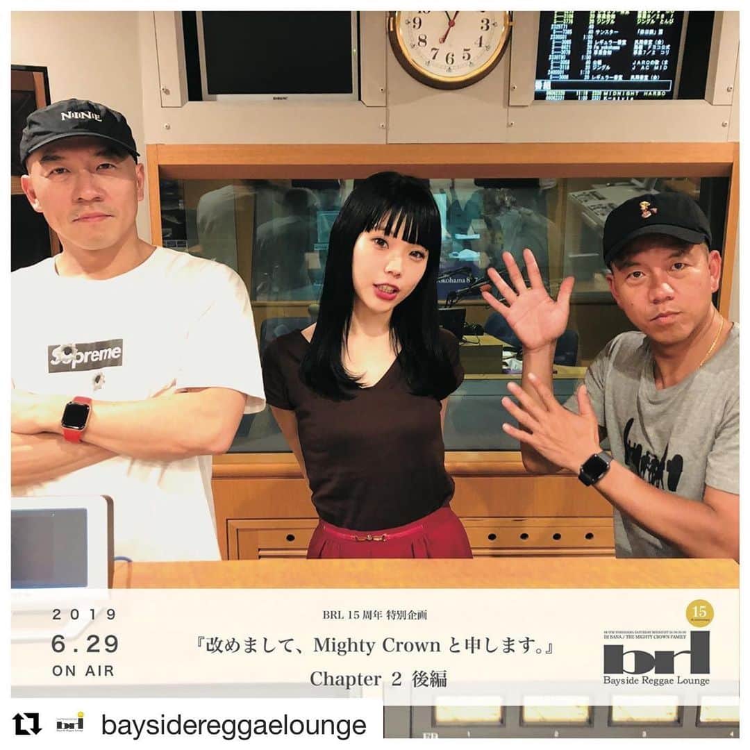 MIGHTY CROWNのインスタグラム：「🤙 #Repost @baysidereggaelounge with @get_repost ・・・ 6.29🅾️🅰️ 番組15周年特別企画マイティクラウン新解体新書！チャプター2後編！#bish  から #アイナジエンド  参戦！/ ランブル行ける人は後から追っかけタイムフリーで！スマフォ&PCからはradiko.jp より。#baysidereggaelounge  #reggae #radio #mightycrown  #dancehall #music #japan #yokohama @bana_daddy_b @fmyokohama847_official @mightycrown @mastasimon  @fb_sticko @ninjacrown  @cojiecrown @mightycrown_entertainment  #fmyokohama #fareastyardie #dub #bish」