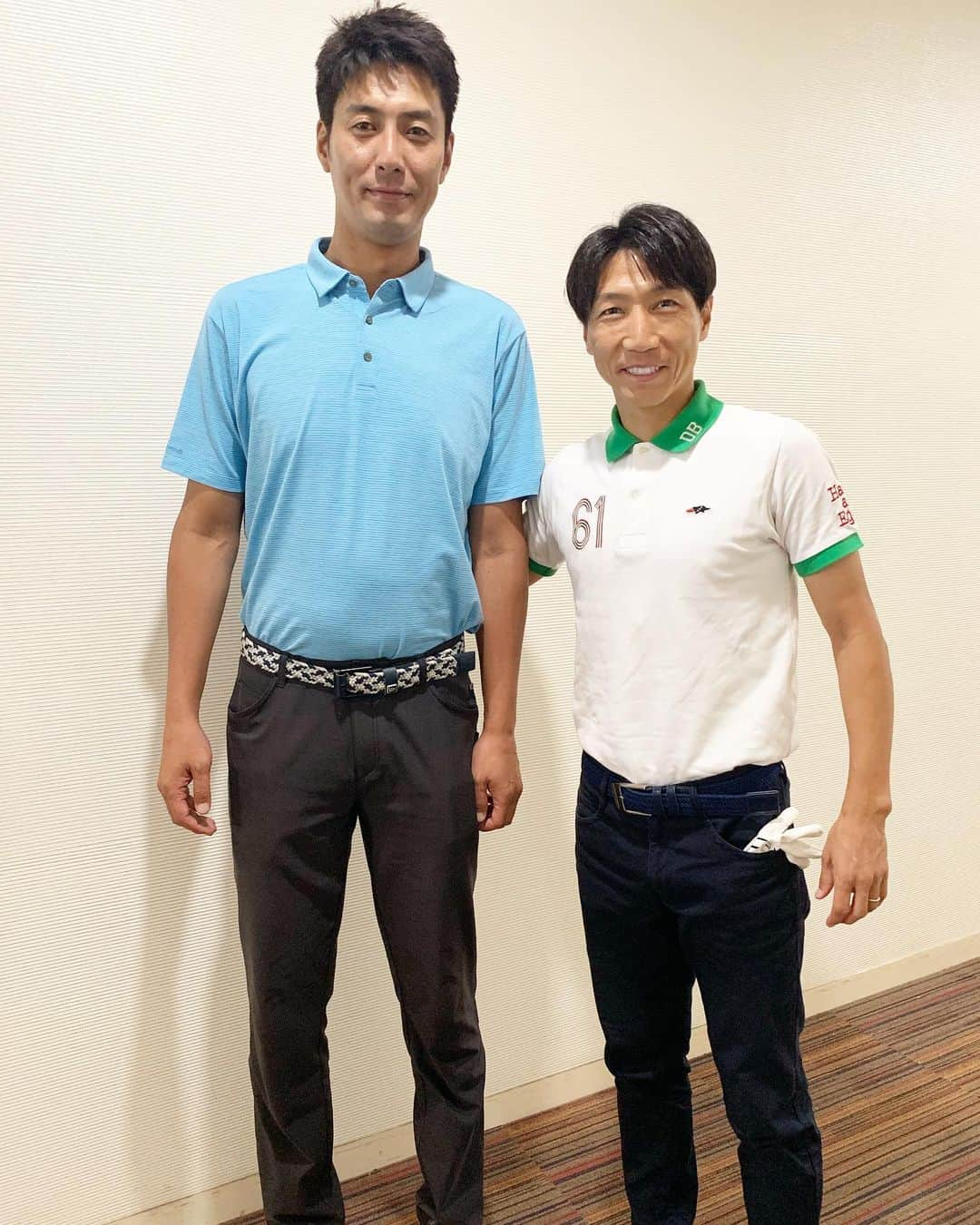 波戸康広さんのインスタグラム写真 - (波戸康広Instagram)「・﻿ 元全日本バレーボール選手の山本隆弘さんが午前中﻿ ﻿ に収録していて現場でお会いしました。﻿ ﻿ 共通の知り合いがいて、すぐに話が盛り上がったよ。🎶 ﻿ 身長201cmあり異次元の感覚…‼️ ﻿俺、大人なのに…(笑)😂 ﻿ ﻿ #バレーボール #山本隆弘 #ゴルフの翼 #BS日テレ #golf #沼津ゴルフクラブ #波戸康広 #fmarinos #ambassador #roughandswell #instaphotos #instagood #volleyball ﻿ ﻿ ﻿ ﻿ ﻿ ➖➖➖➖➖➖➖➖➖➖➖➖➖➖﻿﻿ ﻿﻿﻿ 波戸康広 公式ウェブショップはプロフィールから👆﻿﻿﻿ 無料メルマガのご登録で、ここでしか語らないことを配信中‼️﻿﻿﻿ プレゼントキャンペーンの応募もできます💡﻿﻿﻿ 是非遊びに来てね✌️✨﻿﻿」6月28日 11時37分 - hato.official