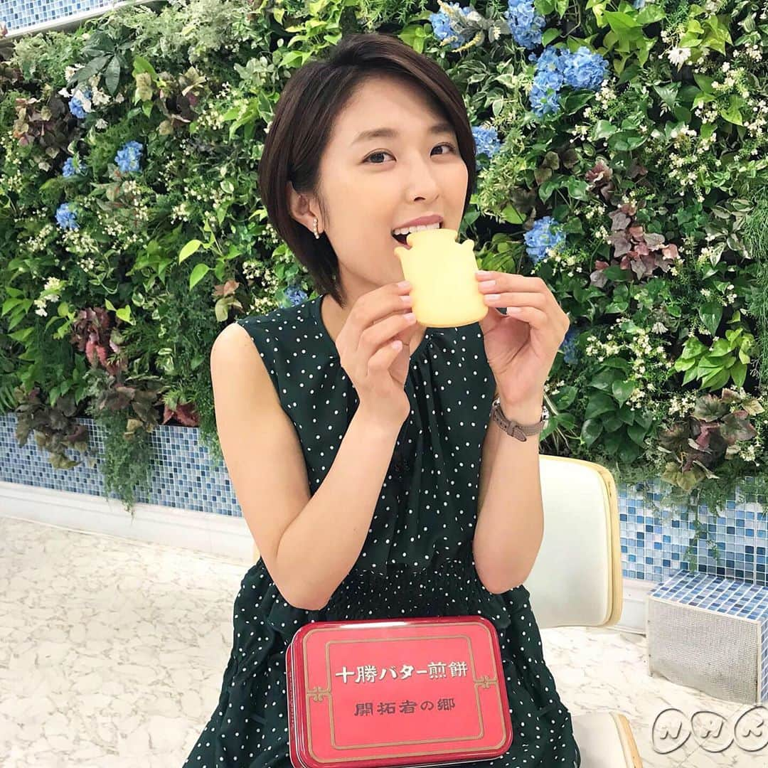 あさイチさんのインスタグラム写真 - (あさイチInstagram)「おうみです。ゲストは仙道敦子さん！23年ぶりにテレビの世界に戻るのはとっても勇気の要ることだったと思います。 女性の生き方には、色んな選択肢があることを示してくださったように思いました。 仙道さんご自身も、雪次郎のお母さんやおしんのお姉ちゃんのように、優しく、なんだかホッとさせてくれる方でした✨✨ ちなみに雪月のバターせんべい、バターのコクが濃厚で美味しかったです！！ #仙道敦子 さん #なつぞら #小畑家 #雪次郎 #母 #雪月 #バターせんべい #手づくり #喉に詰まっちゃった！？ #おしん #お姉 ちゃん #博多華丸大吉 さん  #近江友里恵 アナ #あさイチ #NHK #8時15分から」6月28日 11時42分 - nhk_asaichi