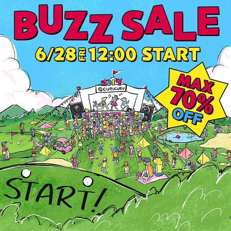 のインスタグラム：「. . こんにちは♪ CURUCURU キュルキュル staff です☺︎ . ★BUZZ SALEスタート★ . 本日12時～約30ブランドが一斉セールスタート！🎉⛳️ ※プロフィールTOPページのURLからセール会場確認できます♪ . お待ちしてます♥ ______________________________ #curucuru #キュルキュル #キュルキュルセレクト #golf #golfstagram  #instagolf #ゴルフ #ゴルフ女子  #ゴルフコーデ #ゴルフウェア #ゴルフファッション #sale #セール #パーリーゲイツ」
