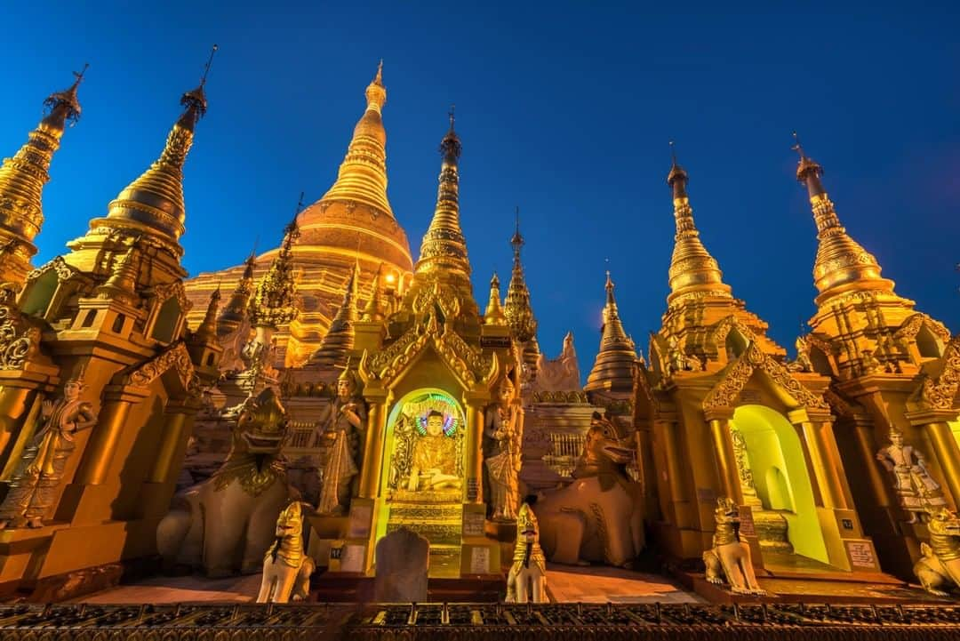 National Geographic Travelさんのインスタグラム写真 - (National Geographic TravelInstagram)「Photo by @michaelclarkphoto | The Shwedagon Pagoda in central Yangon, Myanmar, was originally built in 588 B.C. and then expanded to 99 meters tall in 1774. At night, it is a golden feast for the eyes. #shwedagonpagoda #yangon #myanmar」6月28日 12時58分 - natgeotravel