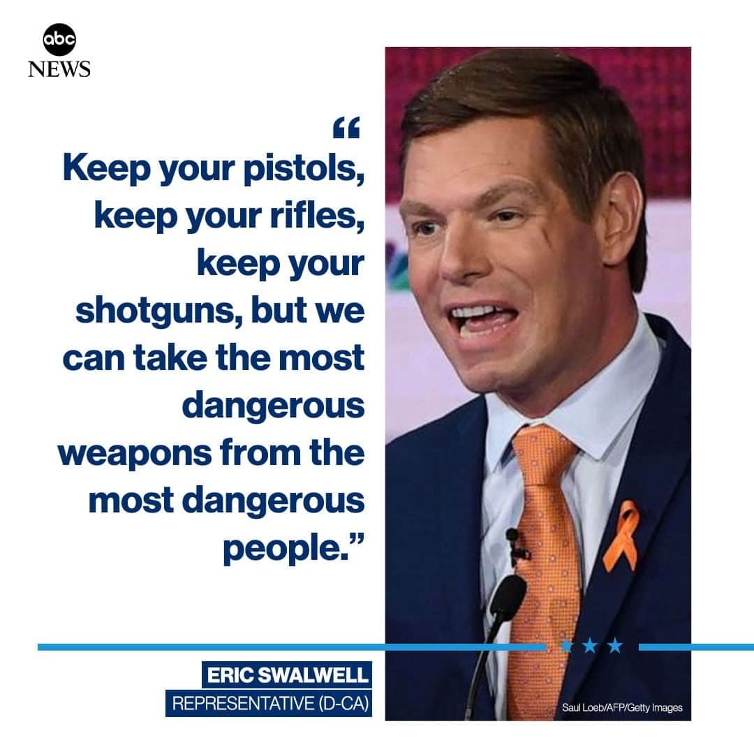ABC Newsさんのインスタグラム写真 - (ABC NewsInstagram)「California Congressman Eric Swalwell passionately advocated for his proposal to buy back every assault weapon in the United States during the second night of the first Democratic primary debates, invoking recent mass shootings and how his role as a parent influences his views on gun control. #DemDebate」6月28日 13時10分 - abcnews