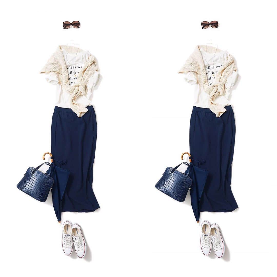 K.KSHOP_officialさんのインスタグラム写真 - (K.KSHOP_officialInstagram)「・ NEW♦️Coordinate ・ 2019-06-28 ・ 着丈バランスで "今"のムード ・ tops : #soft #ara skirt : #miran accessory : #federicobuccellati #gigi #mija bag : #andreacardone shoes : #converse other : #gucci ・ ・ #kkcloset #kkshop #菊池京子 kyokokikuchi #style #コーデ #coordinate #code #fashion #ootd #wear #カジュアル#happy #french #navy #italy #夏 #longnecklace #ロゴt #ジャージー」6月28日 14時07分 - k.kshop_official