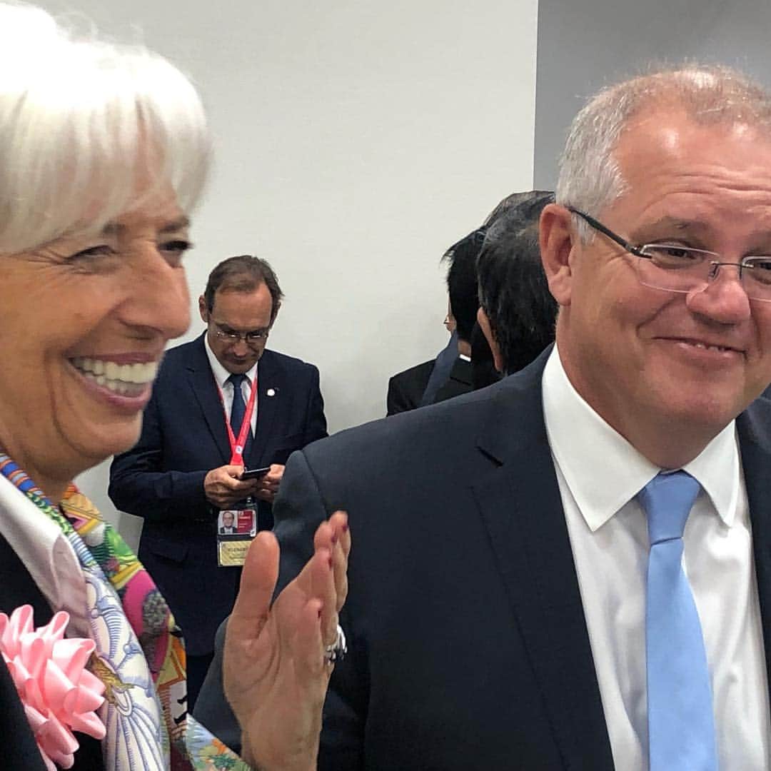 クリスティーヌ・ラガルドさんのインスタグラム写真 - (クリスティーヌ・ラガルドInstagram)「I was delighted to meet PM @scottmorrisonmp at the G20 and to discuss #Australia’s economic progress as well as some of the issues facing the global economy.」6月28日 14時30分 - christinelagarde