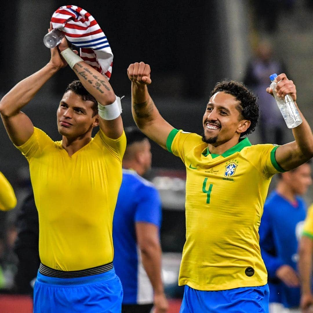 パリ・サンジェルマンFCさんのインスタグラム写真 - (パリ・サンジェルマンFCInstagram)「🇧🇷🆚🇵🇾 Brazil beat Paraguay (0-0, 4-3 on penalties) to reach #CopaAmérica semi-finals 👏 Qualification en demi-finale pour la Seleção après une séance de tirs au but (0-0, 4-3 tab) 👏 🔛 #Thiago / #Marqui . #Marquinhos #ThiagoSilva #ParisSaintGermain #PSG #Paris #AllezParis #ICICESTPARIS #Football #Brazil #Brasil #Brésil」6月28日 17時35分 - psg