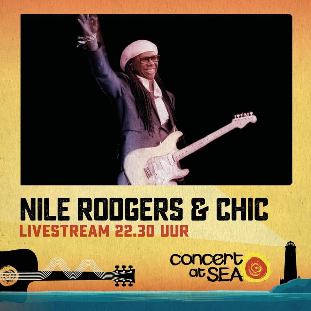 ナイル・ロジャースさんのインスタグラム写真 - (ナイル・ロジャースInstagram)「@NileRodgers & @theCHICorganization will be going LIVE to the world, from @ConcertAtSea TONIGHT at 22.30 GMT+2!  That's 930pm #London time, 430p #NYC and 130p #LA time.  Stay tuned for the link!」6月29日 4時05分 - nilerodgers