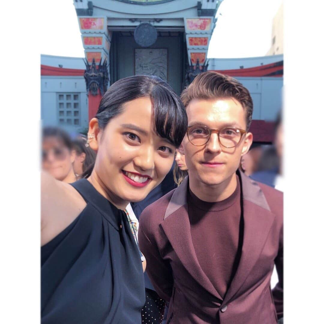 山崎紘菜さんのインスタグラム写真 - (山崎紘菜Instagram)「One the only Spider-Man, @tomholland2013  #spidermanfarfromhome #worldpremiere」6月28日 20時29分 - hirona_yamazaki