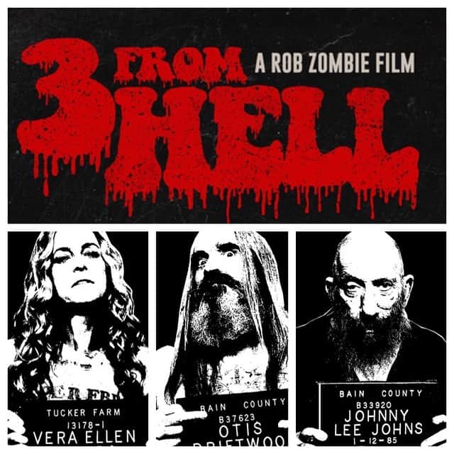 ロブ・ゾンビのインスタグラム：「Attention! Attention! On Monday stay tuned for news on how you can be part of a special event and be the first folks to see THREE FROM HELL!!!!! It's on! #freethethree #threefromhell #robzombie #sherimoonzombie #billmoseley #sidhaig #richardbrake #emiliorivera #dannytrejo #deewallace #panchomoler」